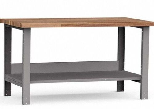 MSC Steel Work Table with Solid Wood Worktop 24" x 48"