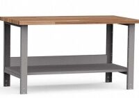 MSC Steel Work Table with Solid Wood Worktop 24" x 48"