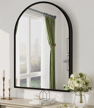 Latitude Run&reg; 32" x 44" Amara Tempered Glass and Aluminum Alloy Framed French Cleat Mounted Wall Mirror New In Box $299