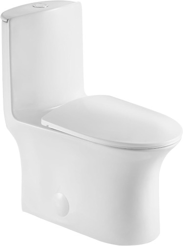 JINGZE Dual Flush Elongated Standard One Piece Toilet for Bathroom Comfort Height in White, New in Box $599