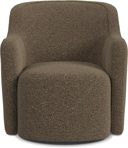 HomePop 360&deg; Barrel Back Swivel Chair, Dark Brown Boucle, New in Box $699
