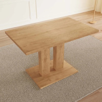 Latitude Run Mekeshia Double Pillar Rectagular Kitchen Dining Table, New in Box $399