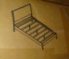 DHP Dacin Wood Bed Frame with Upholstered Headboard, Queen, Beige, Linen, (2 Boxes), New in Box $499 - 2