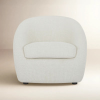 AllModern Stargazer Upholstered Barrel Chair, Luxe Cream Basketweave, New in Box $999