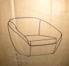 AllModern Stargazer Upholstered Barrel Chair, Luxe Cream Basketweave, New in Box $999 - 2
