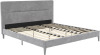 CosmoLiving Westerleigh Upholstered Platform Bed with Minimalist Tufted Headboard, Wooden Slat Support, No Box Spring Needed, Fabric Covered Legs, King, Light Gray Velvet, New in Box $599