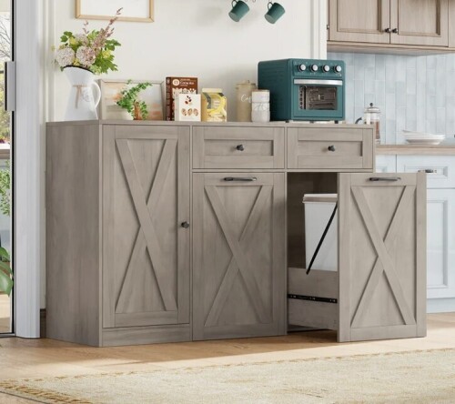Homecho Tilt Out Trash Cabinet, Free Standing Kitchen Storage Cabinet, For Kitchen Living Room New in Box $599