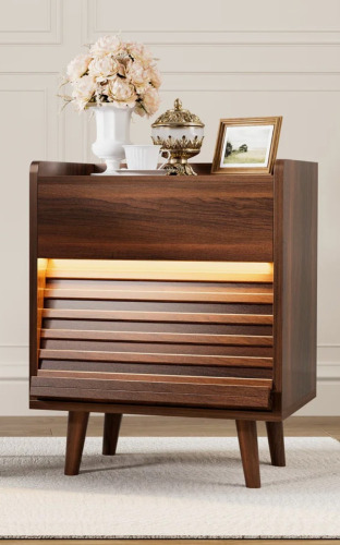 George Oliver Allysyn 19.69'' W 2-Drawer Nightstand with LED Lights and Power Outlets New In Box $299