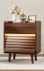 George Oliver Allysyn 19.69'' W 2-Drawer Nightstand with LED Lights and Power Outlets New In Box $299