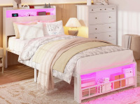 Lark Manor Kids Twin Bed with Storage and RGB Lights New In Box $299