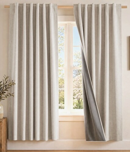 Ebern Designs Blackout Curtain for Bedroom & Living Room Thermal Insulated Privacy Room Darkening Drapes, (Set of 2), 52" x 84" New $79