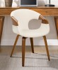 George Oliver Janaan 21.26'' W Swivel Faux Leather Upholstered Home Office Task Desk Chair with Bentwood Frame New Shelf Pull $299