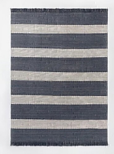 Threshold Designed with Studio McGee 7' x 10' Highland Hand Woven Striped Jute/Wool Area Rug Blue New $299