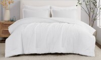 Brooklyn Loom 3pc King Flax Linen Comforter Set White New In Box $299