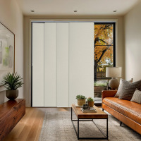 CHICOLOGY Panel Track Blinds for Sliding Glass Door, Adjustable Track for Patio Entry, Large Windows, Closet Opening and Room Divider, Trim to Fit Fabric Shades, 46 to 86 W x 96 H, Movie Night Ivory New In Box $299
