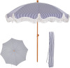 PHI VILLA 7ft Fringe Beach Umbrella White with Sand Anchor, Outdoor Patio White Portable Beach Umbrella for Sand with Tassels, Push Button Tilt & Carrying Bag, UPF 50+ New In Box $199