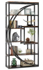 Tribesigns Rustic Brown Metal Bookcase ( 31.49-in W x 70.8-in H x 11.81-in D ) Finished New Shelf Pull $299
