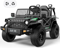 Evmore 12V Kids Toddler Ride On Truck Electric - 7Ah Large Battery Electric Vehicles with Remote Control, 2 Speeds, LED Lights, Horn, Music for Kids (Black) $399