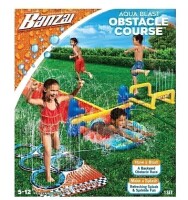 Banzai 2-in-1 Obstacle Course Water Slide, Ages 5-12 New In Box $49