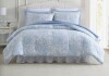 Laura Ashley 3-Piece Queen Size Bedford Reversible Cotton Blue Comforter Set $299