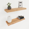 Gracie Oaks 2 Pieces Acacia Solid Wood Live Edge Floating Shelves for Kitchen Wall Decor, Kitchen, Bathroom, Workspace, Dark Walnut 1.5" H x 24" W x 7.5" D New In Box $199