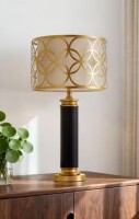 NatySwan 32.28 in. Gold-Accented Black Table Lamp, LED Included, Rotary Switch, for Living Room, Bedroom, Office New In Box $199