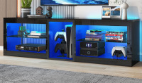 Wrought Studio 63" Modern High-Gloss LED TV Stand for 65/70" TVs with Power Outlets, Adjustable Shelves, PS5 Compatible New Open Box $299