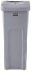 Rubbermaid Commercial RCP2143862 23 gal Universal Plastic Square Trash Can with Swing Lid Gray New In Box $299