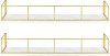 Kate and Laurel Benbrook 24 inch 2-Pack Wood and Metal Floating Wall Shelves, White and Gold New In Box $89