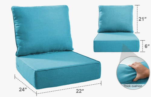 Latitude Run&reg; Allo 24"X22"X6" Patio Thick Back/Seat Cushion Set - Deep Seat Indoor/Outdoor Water & Fade Resistant New In Box $199