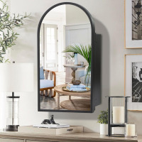 Movo Arched Black Medicine Cabinet with Mirror 16 x30 Inch | Metal Framed Bathroom Mirror Medicine Cabinet Wall Mounted, Recessed Medicine Cabinets for Bathroom with 2 Removable Shelves New In Box $299