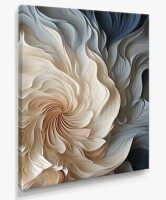 Orren Ellis White and blue feather spiral II - Abstract Geometric Canvas Print Wall Art, 34" x 44" New In Box $299