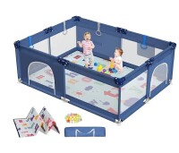 CoziBB Baby Playpen with Mat, 71" &times; 59" Extra Large Playpen for Toddler, Baby Playard with Breathable Mesh, Fence Play & Sleep Area for Indoor & Outdoor $299