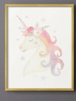 Ebern Designs 29"H x 46"W Sweet Unicorn I-Premium Framed Print -Ready to Hang - No Nails Required - No Nails Required New Shelf Pull $199