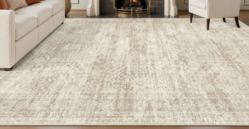 Bungalow Rose 9' x 12' Washable Rug, Distressed Persian Rugs for Living Room, Stain resistant Abstract Area Rug $299