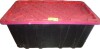HDX 77 Gal. Tough Storage Tote with Wheels in Black with Red Lid - 2