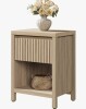 Bay Isle Home&trade; Allete Modern Fluted 1-Drawer Nightstand With Open Shelf Storage $299