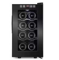 Denjol 10.2 in. Black Freestanding Beverage Center 8-Bottle Wine Cooler with Adjustable Stainless Steel Wire Shelves $399