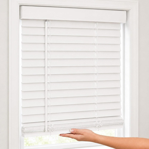 CHICOLOGY Faux Wood Blinds, Window Blinds, Wood Blinds, Window Shades, Window Treatments, Blinds & Shades, Window Shades For Home, Wooden Blinds, Basic White, 60"W X 48"H / 70" x 60" New In Box Assorted $199