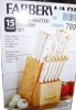 FARBERWARE 15-Piece Knife Block Set, Triple-Riveted High-Carbon Stainless Steel Kitchen Knives, Razor Sharp Blades, Wood Storage Block, White/Gold New In Box $199 - 2