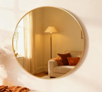 Everly Quinn Garbers 30" Round Metal Framed Wall Mounted Circle Mirror New In Box $399