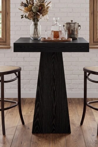 XDYZ 39.96" Height Square Bar Table Small Dining Table With Wood Conical Base New In Box $299