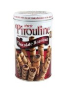 DEBEUK PIROULINE CHOCOLATE HAZELNUT ROLLED WAFERS 14 OZ TIN New Best by 6/2027