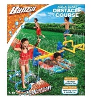 Banzai 2-in-1 Obstacle Course Water Slide, Ages 5-12 New In Box $49