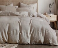 HYPREST 3-Piece King Size 100% French Linen Duvet Cover & Sham Set with Hidden Zipper and Corner Ties $299