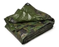 TarpsNow 8 ft. x 12 ft. Woodland Camo 8 Mil Heavy Duty Plastic Poly Tarp, Waterproof, Tear-Resistant, Rustproof Grommets New $89