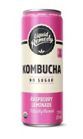 Liquid Remedy Kombucha Sugar Free Organic Drink, Low Calorie, Probiotic Like Tea for Gut Health - Raspberry Lemonade / Mango Passion - 12 Fl Oz Can New Assorted Best by 8/2027