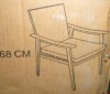 NATURAL EXPRESSIONS Patio Outdoor Chair Sofa, Wicker Back, Woodgrain Arm | Metal Patio Chair with Adjustable Feet, Natural Wood-garin Texture, 6" Removable Cushion New In Box $299 - 2
