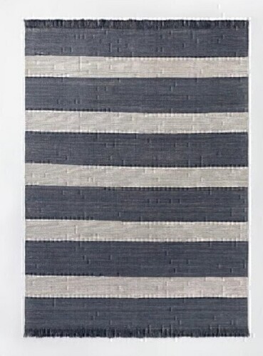 Threshold Designed with Studio McGee 5' x 7' Highland Hand Woven Striped Jute/Wool Area Rug Blue New $299