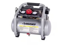 Husky 2 Gal. 135 PSI Portable Electric Oil-Free Quiet Jobsite Air Compressor with Dual Pressure Gauges and 1-Quick Coupler On Working $299